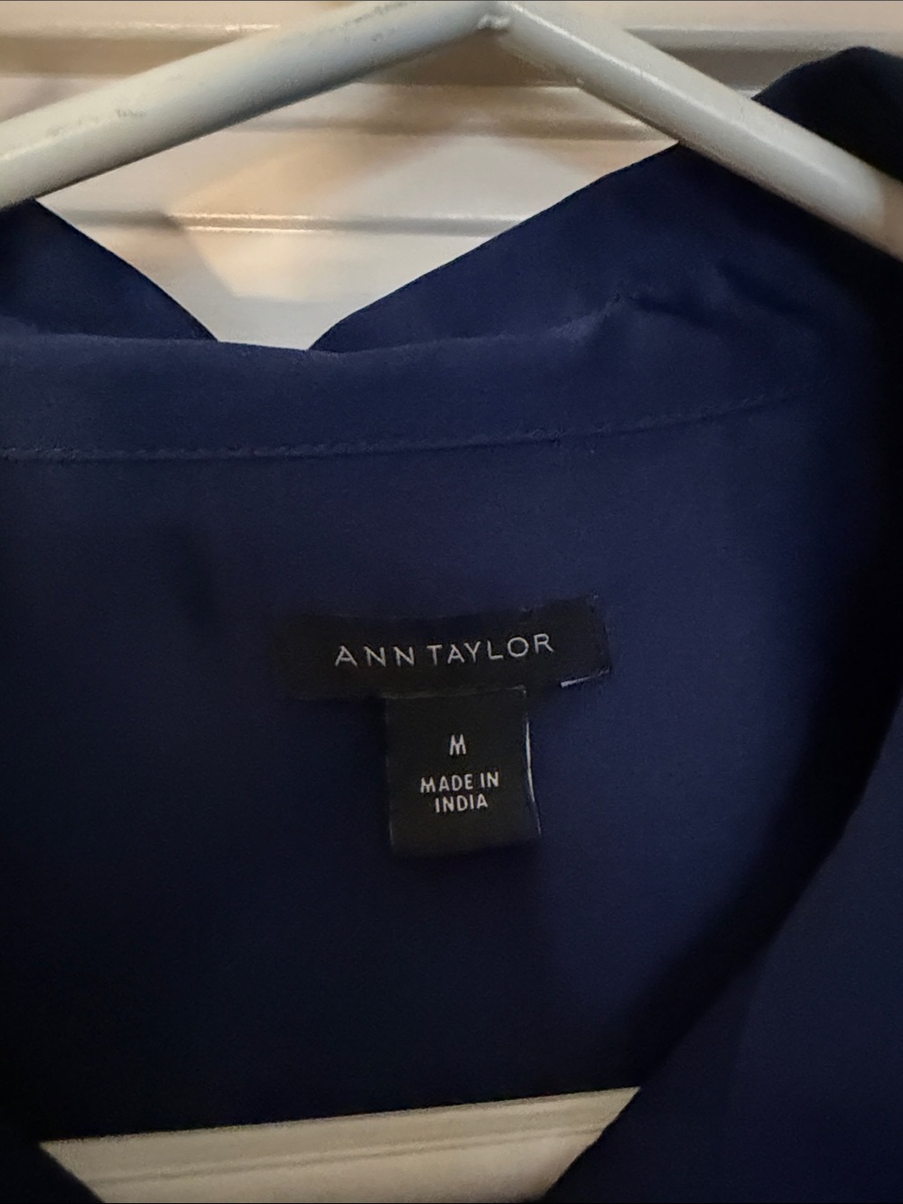 Ann Taylor Deep Navy Collared Blouse - Picture 2 of 2